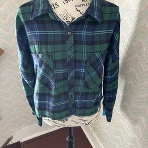 Sona Green and Blue Plaid Button Down Shirt